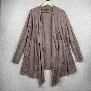 Barefoot Dreams Cardigan Womens S/M Gray CozyChic Lite Waterfall Soft 903 Open
